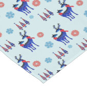 トナカイ、クリスマスツリー、雪片パターン ショートテーブルランナー (コーナー)