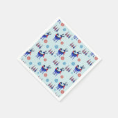 トナカイ、クリスマスツリー、雪片パターン スタンダードカクテルナプキン (角)