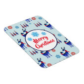 トナカイ、クリスマスツリー、雪片パターン マグネット (右側)