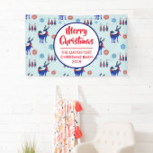 トナカイ、クリスマスツリー、雪片パターン 横断幕 (インサイチュ)