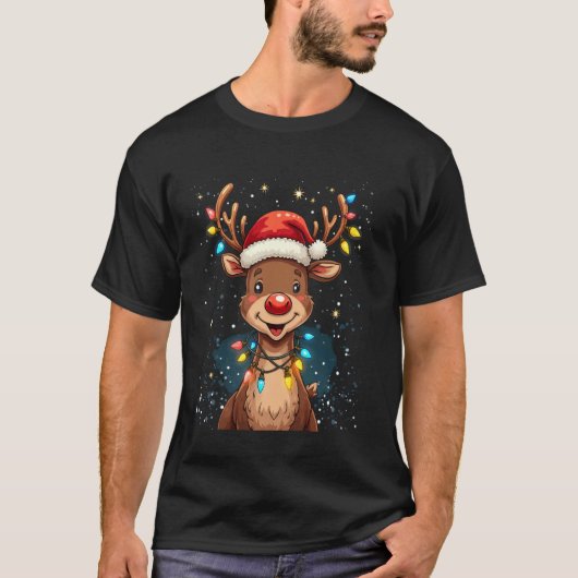 トナカイ クリスマスモチーフ Tシャツ (正面)