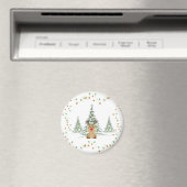 トナカイ クリスマス 休日の照明 冬の木々 マグネット (インサイチュ (食洗機))