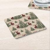 トナカイ・コースター スクエアペーパーコースター (アングル)