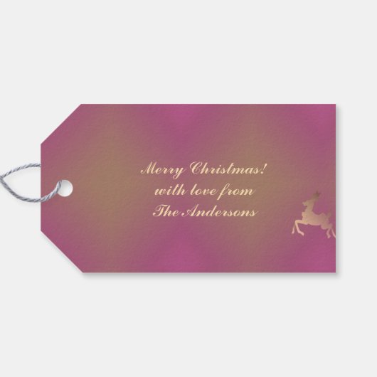 トナカイ&スノーフレークスギフトラベル ギフトタグ (裏面横)