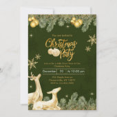 トナカイ&スノーフレークスクリスマスパーティー 招待状 (正面)