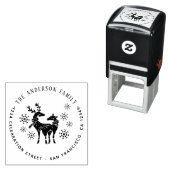 トナカイ&スノーフレークスクリスマス差出人住所 セルフインキングスタンプ (インサイチュ)