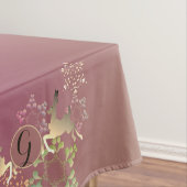 トナカイ&スノーフレークスパープルモノグラムテーブルクロス テーブルクロス (インサイチュ)
