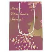 トナカイ&スノーフレークスパープル抱き枕 ミディアムペーパーバッグ (裏面)