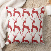 トナカイ&スノーフレークトナカイ交差クリスマス クッション (ブランケット)