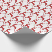 トナカイ&スノーフレークトナカイ交差クリスマス ラッピングペーパー (角)