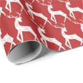 トナカイ&スノーフレークトナカイ交差クリスマス ラッピングペーパー (ロールコーナー)