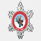 トナカイ スノーフレークピューターオーナメント (右)