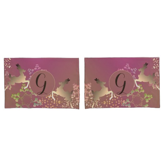 トナカイ&スノーフレーク紫 枕カバー (フロントセット)