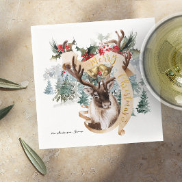 トナカイ&ツリーファーム | Merry Christmasパーティー スタンダードカクテルナプキン