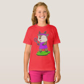 トナカイ テニス テニスラケット Tシャツ (正面フル)