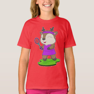 トナカイ テニス テニスラケット Tシャツ