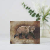 トナカイ（トナカイ）の毛の上にコディアックベア ポストカード (スタンド正面)