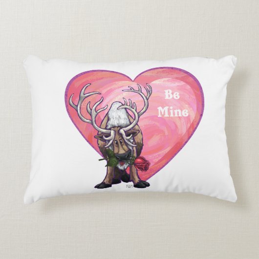 トナカイ・バレンタイン アクセントクッション (正面)