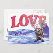 トナカイ・バレンタイン シーズンポストカード (正面/裏面)