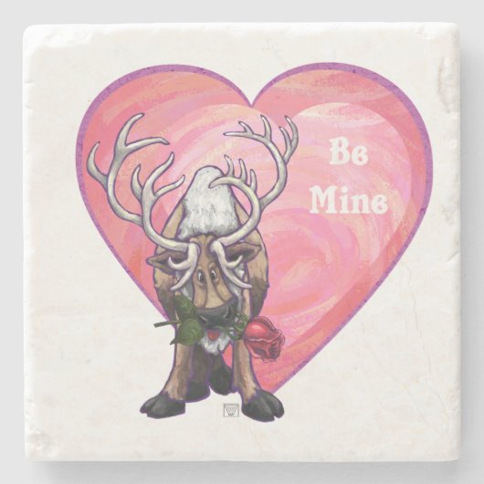 トナカイ・バレンタイン ストーンコースター (正面)