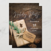 トナカイ&プレゼントホリデーパーティー 招待状 (正面/裏面)