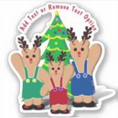 トナカイ・ベア・ファミリー・クリスマス シール (正面)