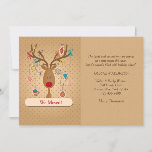 トナカイ・ホリデー・ムービング・アナウンス シーズンカード (正面)