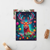 「トナカイ&ボーブル」クリスマスカード ノートカード (正面/裏面インサイチュ)