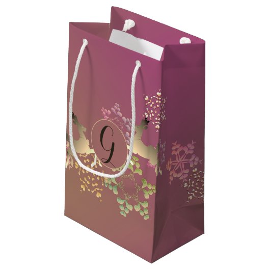 トナカイ&マジカルスノーフレークススモール抱き枕 スモールペーパーバッグ (裏面アングル)