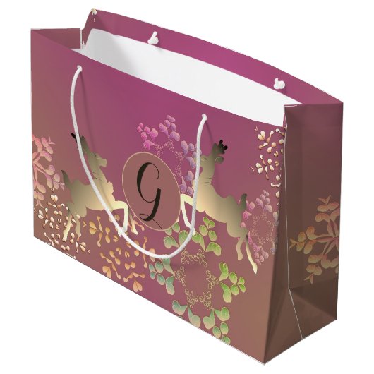 トナカイ&マジカルスノーフレーク抱き枕 ラージペーパーバッグ (裏面アングル)