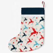 トナカイ・モノグラムの跳躍 スモールクリスマスストッキング (裏面)