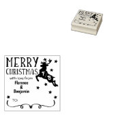 トナカイ・モノグラム、愛とメリークリスマス ラバースタンプ (押印)