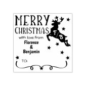 トナカイ・モノグラム、愛とメリークリスマス ラバースタンプ (インプリント)