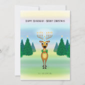 トナカイ(ユダヤ教)メノラーハヌッカクリスマスカード カード (正面)