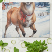 トナカイ・ワンダーランド：ホリディブリス キッチンタオル (折り畳み)