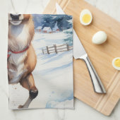 トナカイ・ワンダーランド：ホリディブリス キッチンタオル (四つ折り)