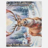 トナカイ・ワンダーランド：ホリディブリス フリースブランケット (正面)