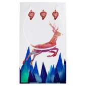 トナカイ，山，ホリデートイ スモールペーパーバッグ (裏面)