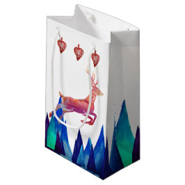 トナカイ，山，ホリデートイ スモールペーパーバッグ