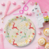 トナカイ、星、雪の結晶を飛び降りた ペーパープレート (パーティー)