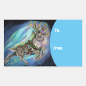 トナカイ 長方形シール (正面)