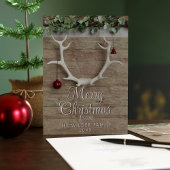 トナカイ〔雄ジカの〕枝角ノンフォトクリスマスホリデーカード シーズンカード