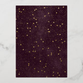 トナカイ〔雄ジカの〕枝角モダンバーガンディパーティー 箔招待状 (裏面)