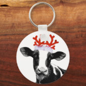 トナカイ〔雄ジカの〕枝角 キーホルダー (正面)