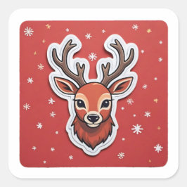 トナカイ〔雄ジカの〕枝角 スクエアシール
