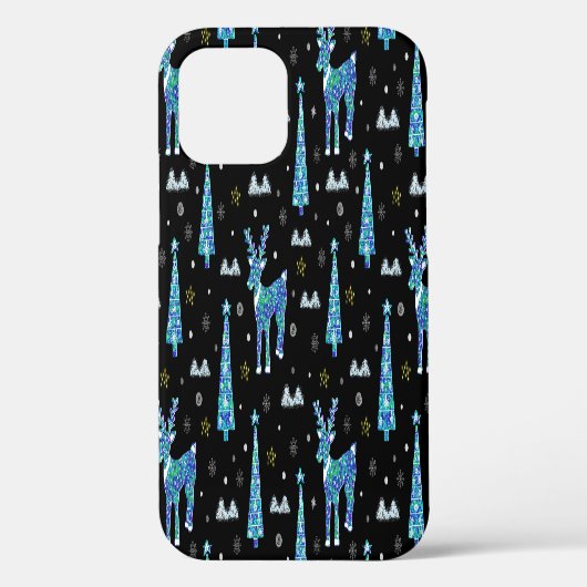 トナカイ、雪片、クリスマスパターン Case-Mate iPhoneケース (裏面)