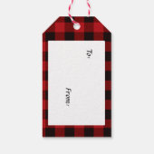 トナカイDachshundクリスマスギフトラベルオンPlaid ギフトタグ (裏面)