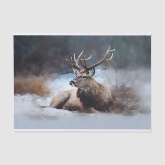 トナカイinスノー1デクページ紙 薄葉紙 (正面)