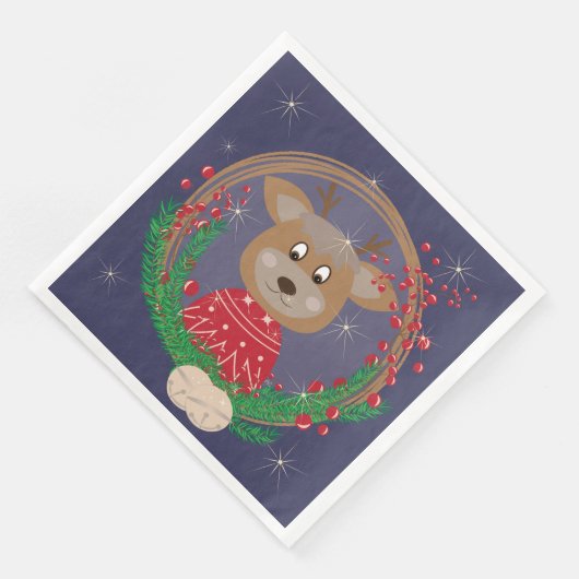 トナカイin醜いホリデーセーター紙ナプキンス (コーナー)
