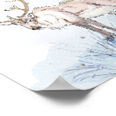 トナカイin the Snowプリント ポスター (角)